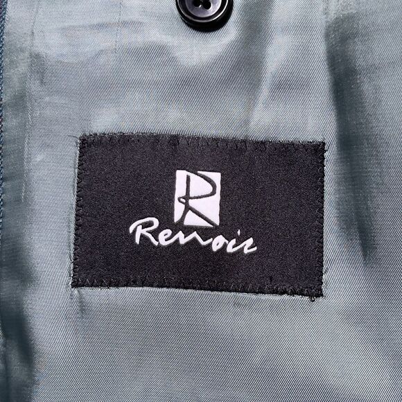 Renoir Double Vent 2 Button Blazer Jacket Mens Sz 46R Green Plaid Wool Linen - Picture 8 of 16